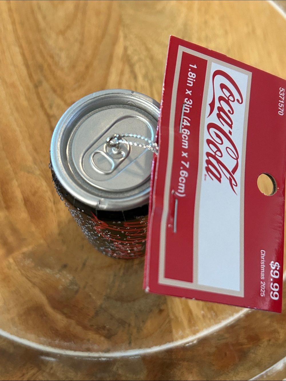 Coca Cola Zero Can Christmas tree ornament NEW black red white and sparkles - Picture 2 of 5